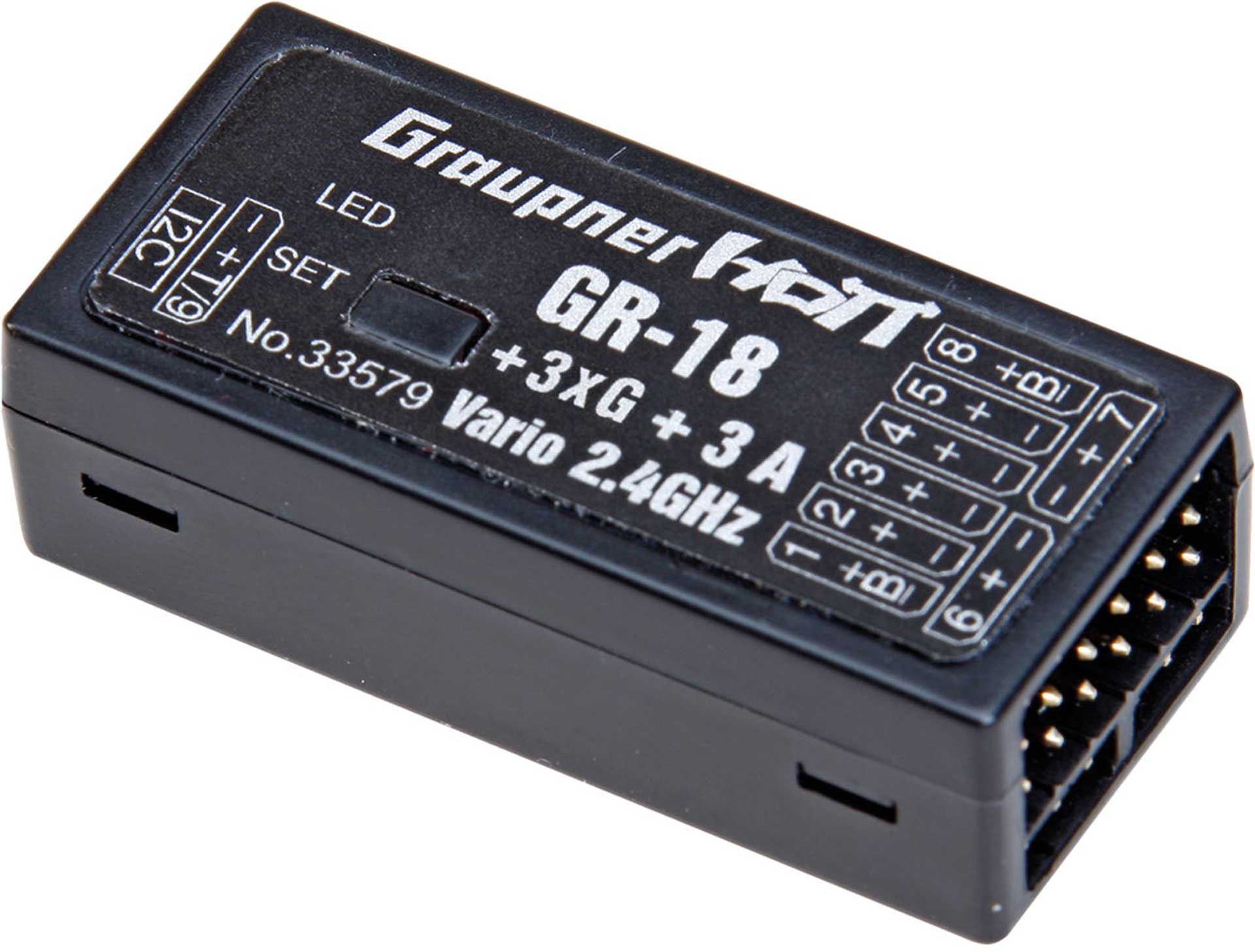 GRAUPNER GR-18 + 3XG + 3A + VARIO 2,4GHZ HOTT EMPFÄNGER 33579
