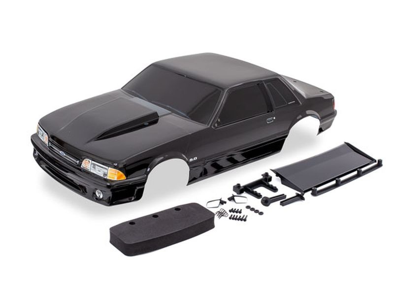Traxxas Karo Ford Mustang Fox Body schwarz lackiert komplett 9421A