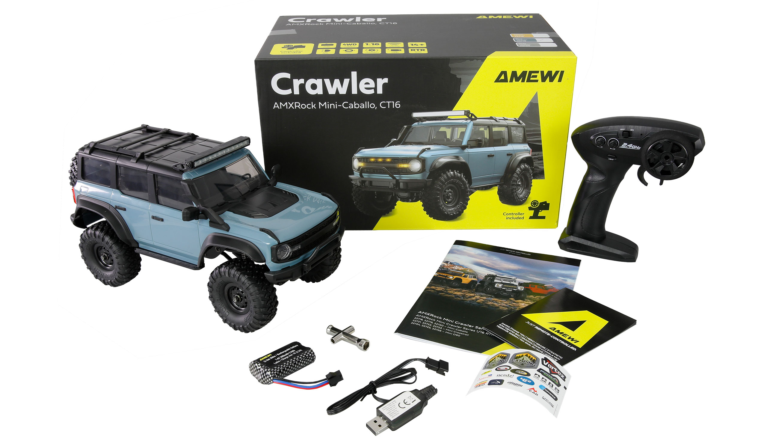 Amewi AMXRock Mini-Caballo Scale Crawler 4WD 1:16 RTR blau 22719