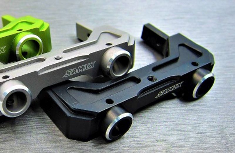 SAMIX Alum. Bumper Befestigung Set hinten schwarz für Axial SCX10-2 SCX2-6061
