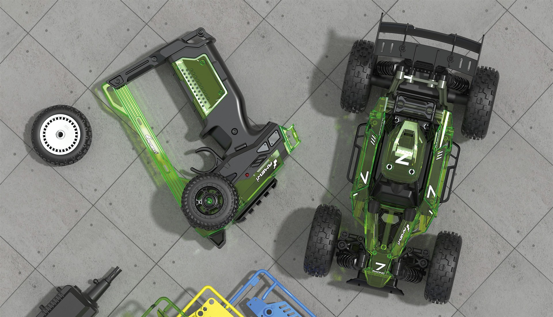 Amewi CoolRC DIY Razor Buggy 2WD 1:18 Bausatz grün 22583