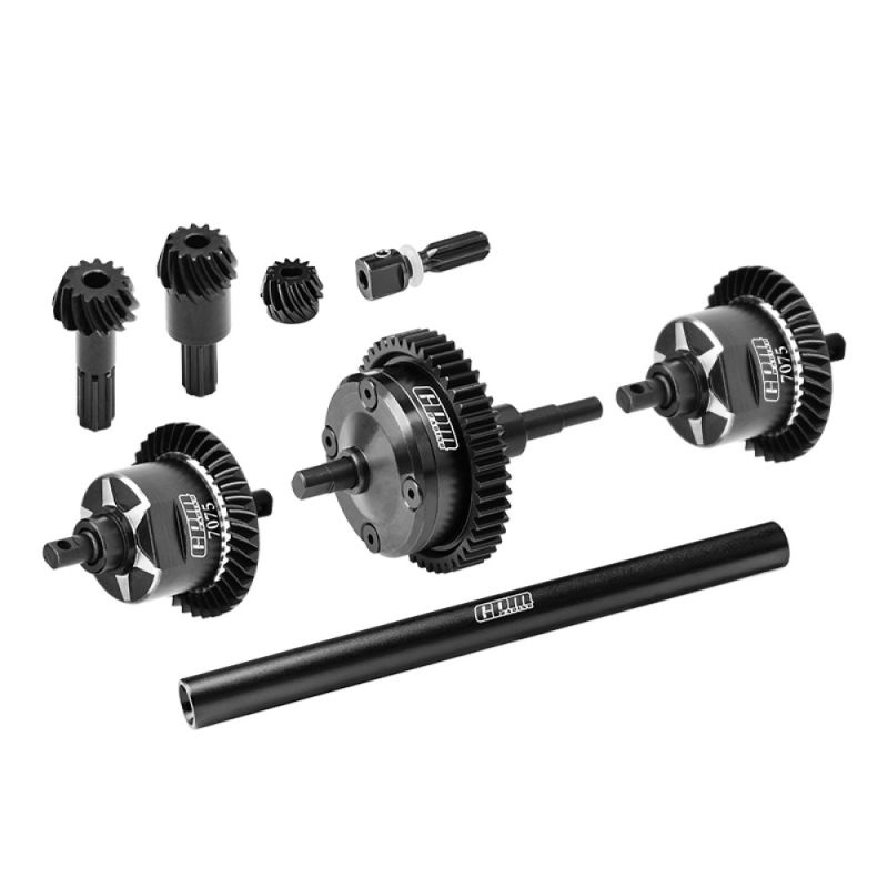 GPM Diffs kpl v/h + Mitte aus Carbon Stahl & Alu schwarz TRX MiniMaxx TXMM3747BK