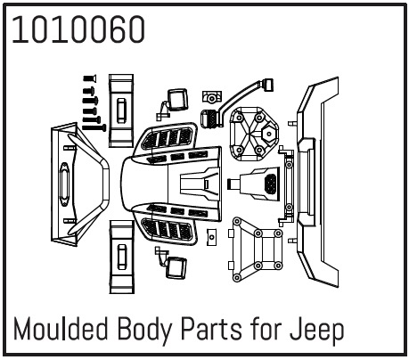 Hobby Plus Moulded Body Parts for Wrangler 240152