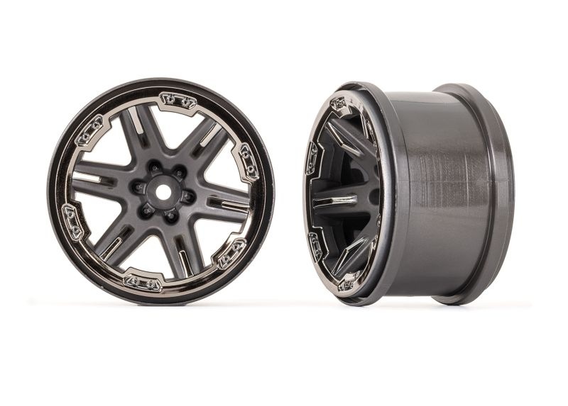 Traxxas RXT 2.8 Felge grau/schwarz-chrom 12mm (2) 4x4 v/h, 2WD nur vorne 6772-BLKCR