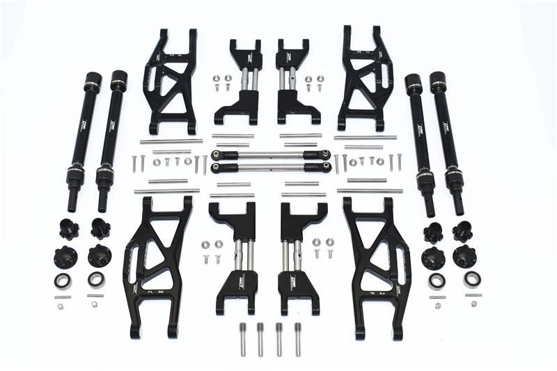 GPM Alu Aufhängungs-Set komplett v/h schwarz Traxxas MAXX