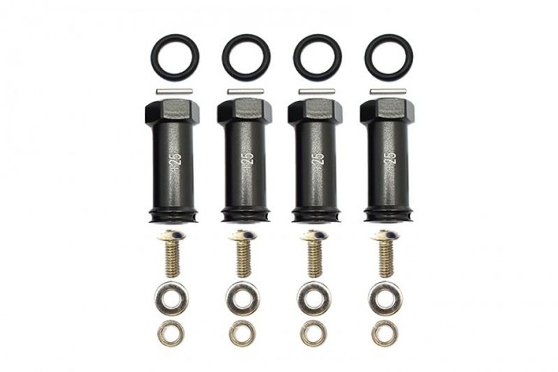 GPM Alu Hex Adapter eloxiert +25mm schwarz Traxxas 1/16 E-Revo