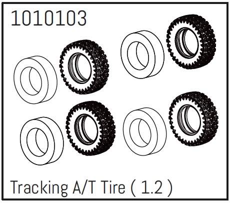 Hobby Plus 1.2" Tracking A/T Tire - PRO Crawler 1:18 (4) 240236