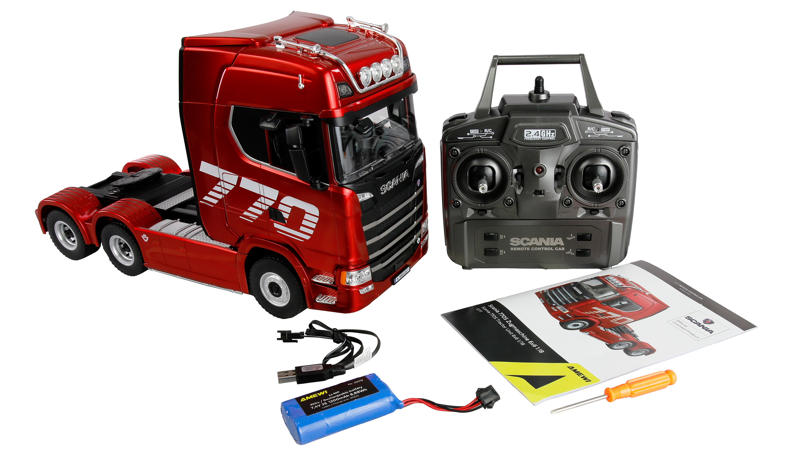Amewi Scania 770 S Zugmaschine 6x4 1:18 RTR rot 22717