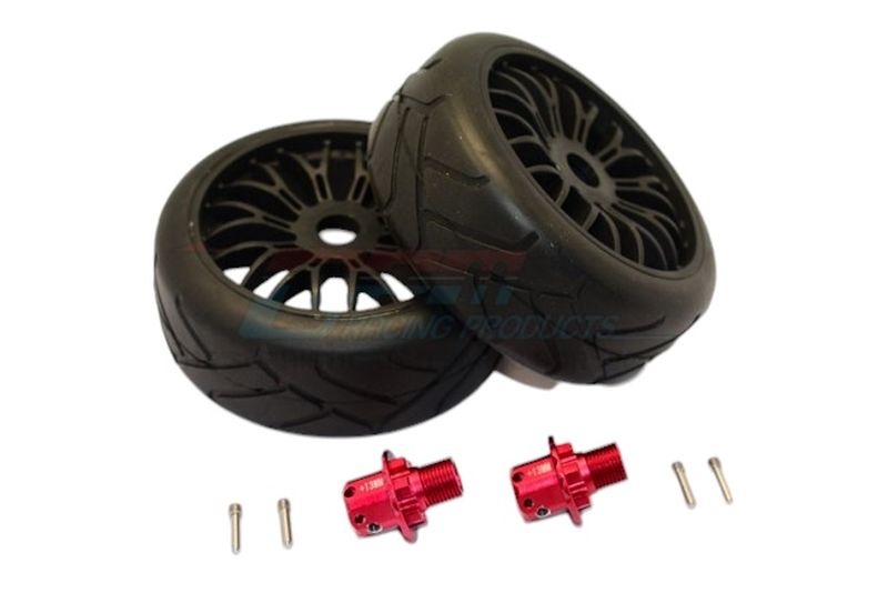 GPM Alu-Sechskantadapter 13mm + Gummireifen auf Felgen ARRMA TYPHON, SENTON ARR88910/2R