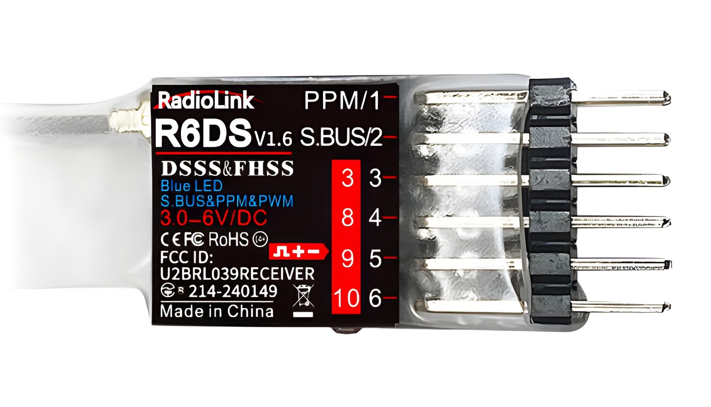 RadioLink Empänger R6DS 6/10-Kanal (AT9, AT9S, AT10, AT10ll) R6DS