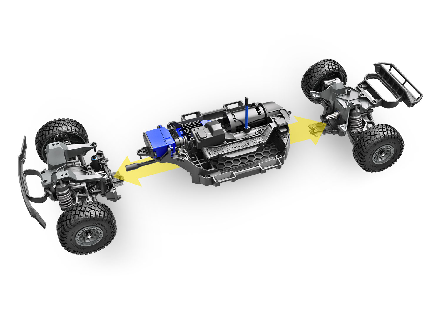 Traxxas MINI-Slash BL-2S 4x4 gelb 1/16 Short Course RTR Brushless mit 2S Lipo/Lader 10164-1 - Abbildung 10