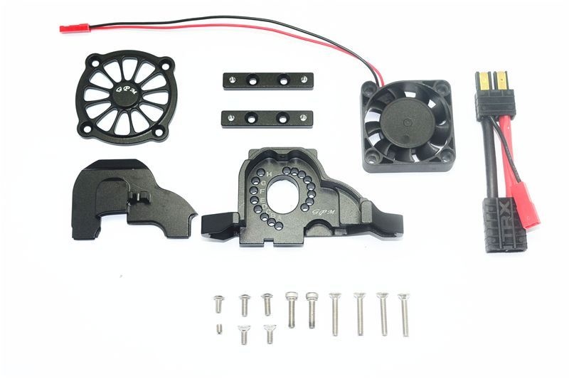 GPM Alu Motorbefestigung Komplettset schwarz Traxxas Traxxas4