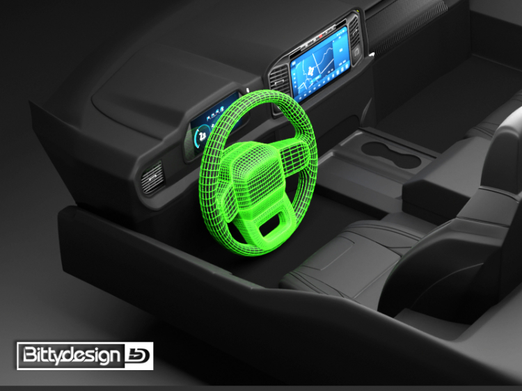 Bittydesign Steering Wheel for ROCK1 1/10 Crawler Interior Cockpit BDCR-RK1-SW