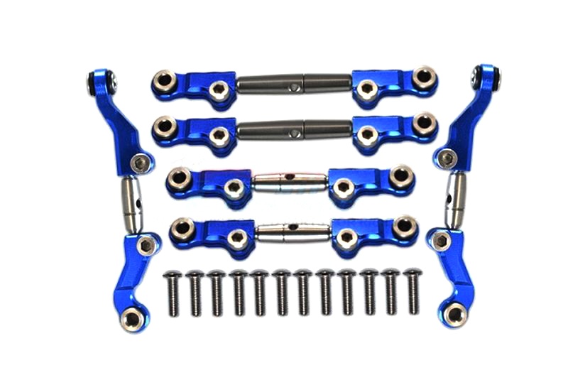 GPM ALUMINUM+STAINLESS STEEL ADJUSTABLE TIE RODS - 18PC SET Team Losi Mini-T 2.0 blau
