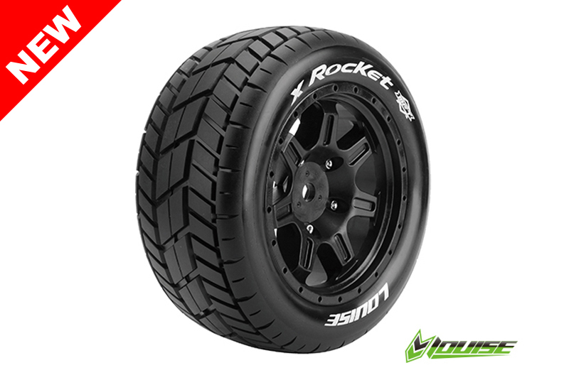 Louise X-ROCKET Sport-Reifen Felge schwarz (2) TRAXXAS X-MAXX / MFT L-T3295B