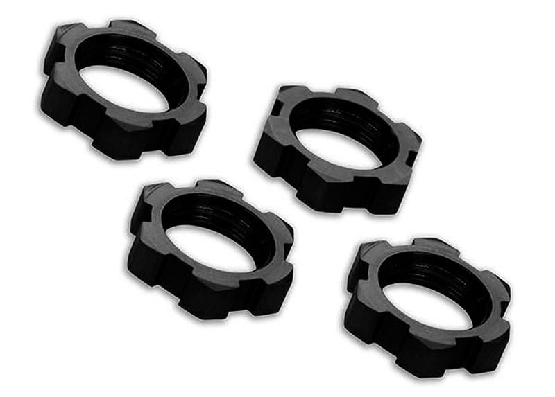 Traxxas 7758A Felgen-Muttern splined 17mm verzahnt schwarz (4) - Abbildung 1