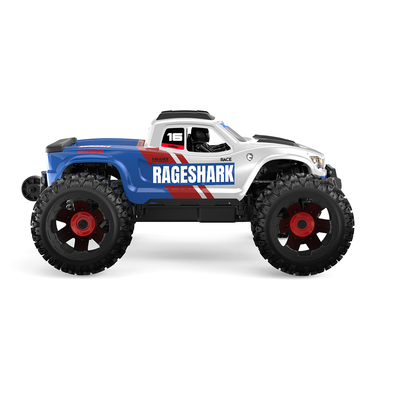 UDI RC Rageshark Monster Truck Brushed 1/16 Blau - Abbildung 3