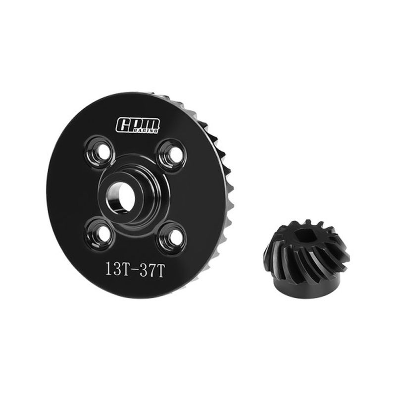 GPM Carbon-Stahl Spiral Tellerrad & Triebling hinten schwarz TRAXXAS Maxx Slash / Maxx TS1200RSBK