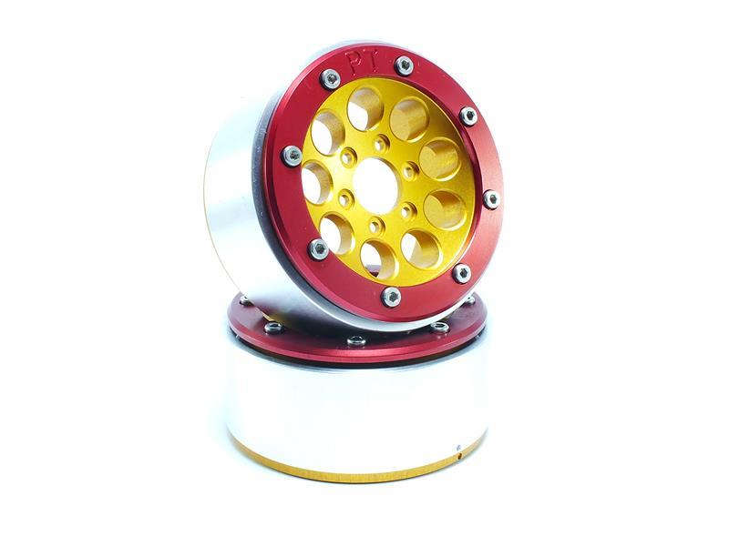 Metsafil Beadlock Wheels GUN gold/rot 1.9 (2 St.) ohne Radnabe MT5020GOR