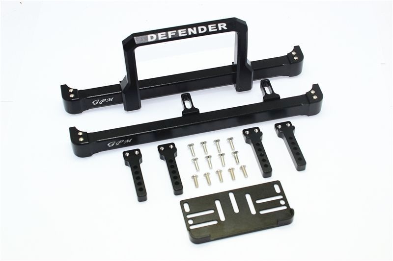 GPM Alu Bumper v/h mit Windenplatte schwarz Traxxas Traxxas4 Defender