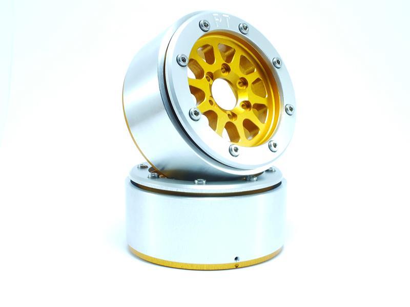 Metsafil Beadlock Wheels GEAR gold/silber 1.9 (2 St.) ohne Radnabe MT5030GOS