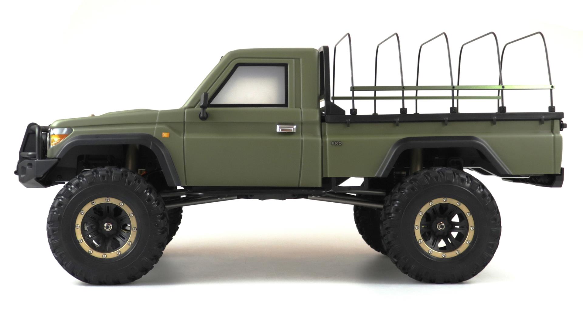 Amewi AMXRock RCX8BS Scale Crawler Pick-Up 1:8, RTR Militär grün 22474