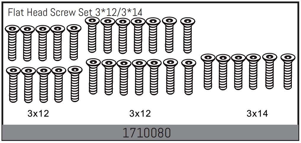 Absima Senkkopfschraubenset 3*12/3*14 1710080