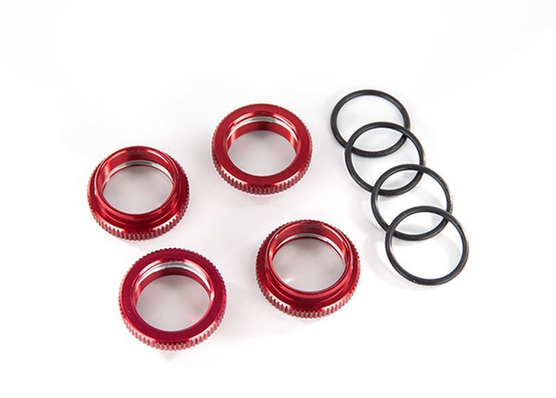 Traxxas Federteller Alu rot GT-Maxx (4) (mit O-Ring) 8968R