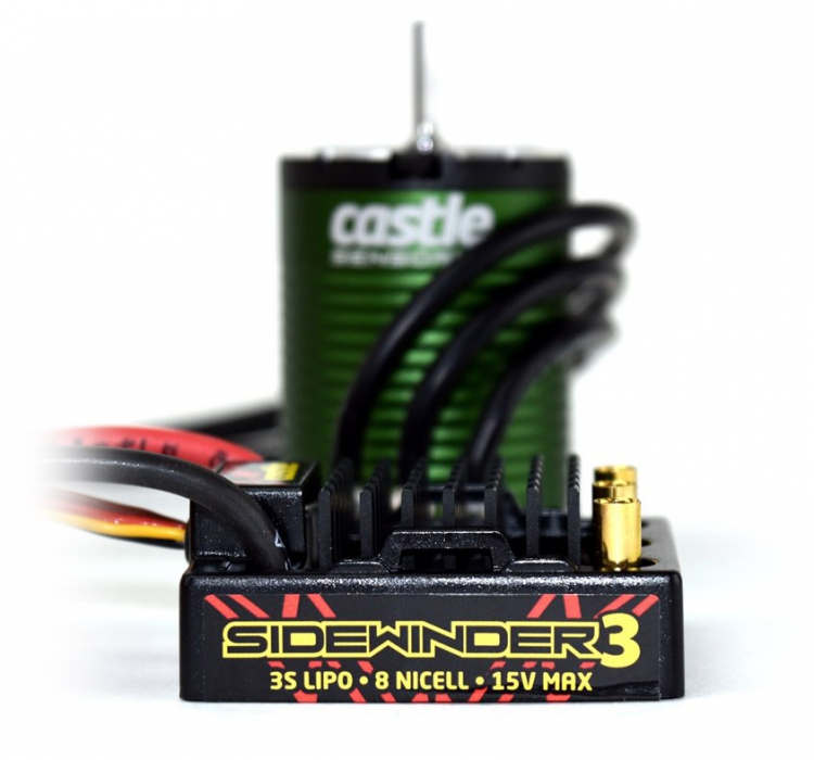 Castle Sidewinder 3 Combo ESC 12V 1/10 & 1406-5700KV Sensored Motor 010-0115-06