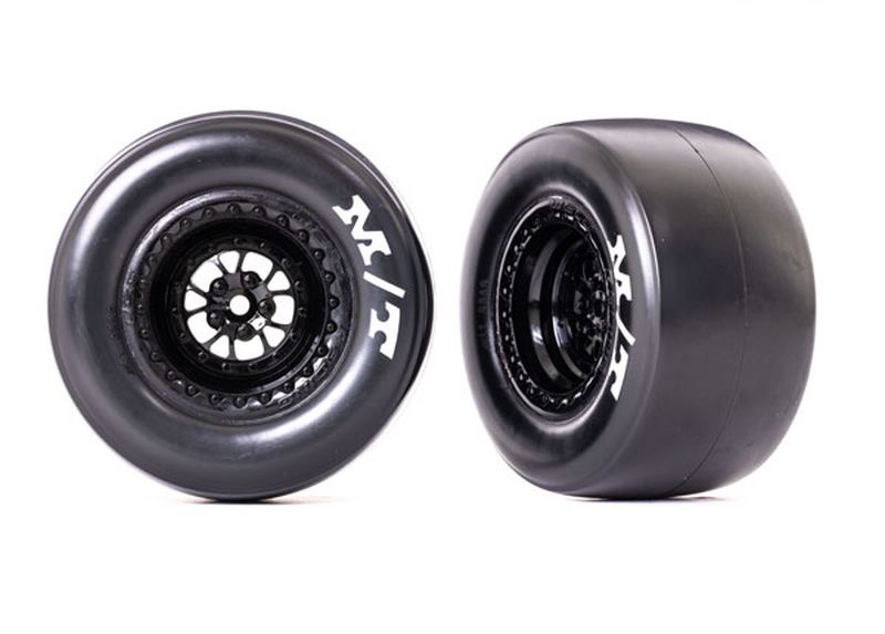 Traxxas Reifen auf Felge hi Weld glossy schwarz Mickey Thompson Drag 9476