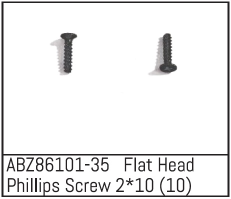 Absima Flat Head Phillips Screw 2*10 - Mini AMT (10) Z86101-35