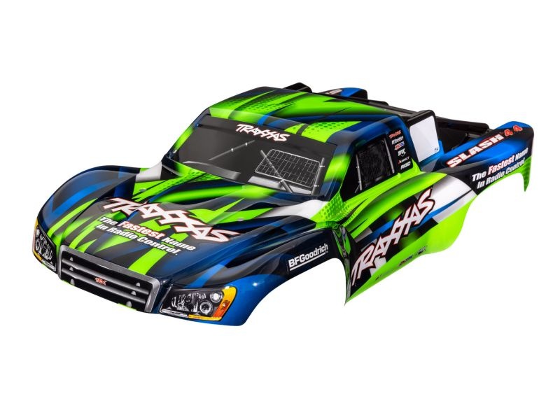 Traxxas Karo Slash (passt auch Slash VXL & Slash 2WD) grün/blau, kpl 6928G