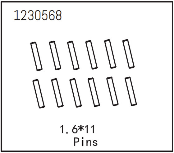 Absima Pins 1.6*11 (12 St.) 1230568