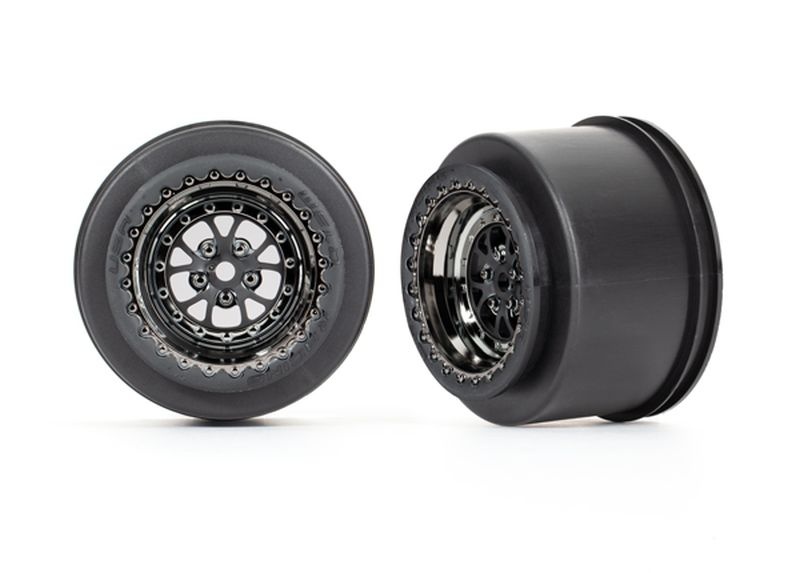 Traxxas Felgen schwarz chrom hinten (2) 9473X - Abbildung 1