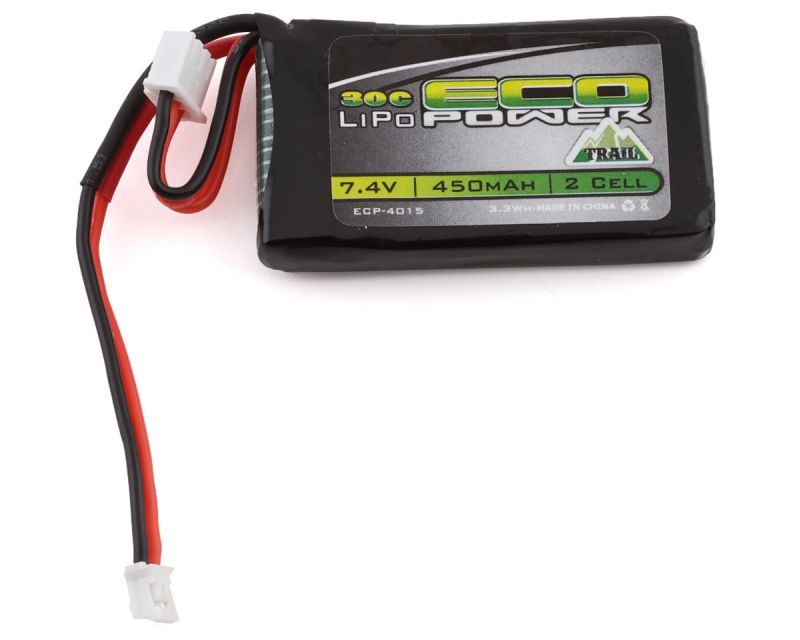 EcoPower Trail SCX24 2S 30C LiPo Batterie 7,4V 450mAh mit PH2.0 Stecker ECP-4015