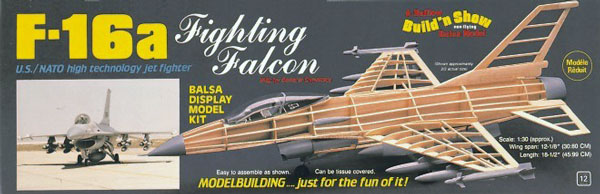 Guillow F-16a Fighting Falcon Balsabausatz 1403