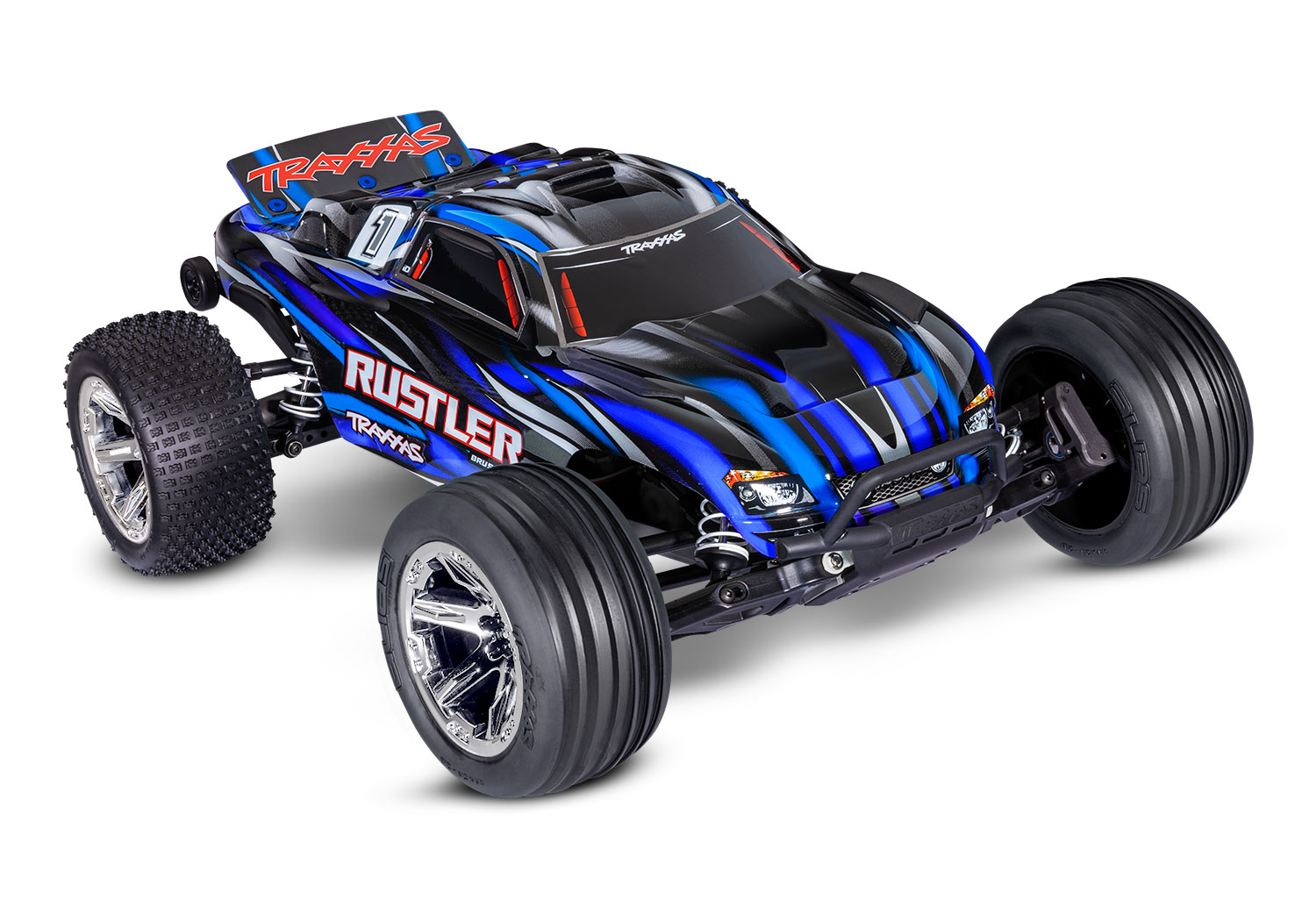 Traxxas Rustler Blau BL-2S 1/10 2WD Brushless Stadium Truck 37354-4 - Abbildung 1