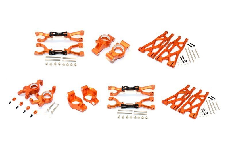 GPM Alu Aufhängungs-Set komplett v/h orange Traxxas X-MAXX *neuer Preis*