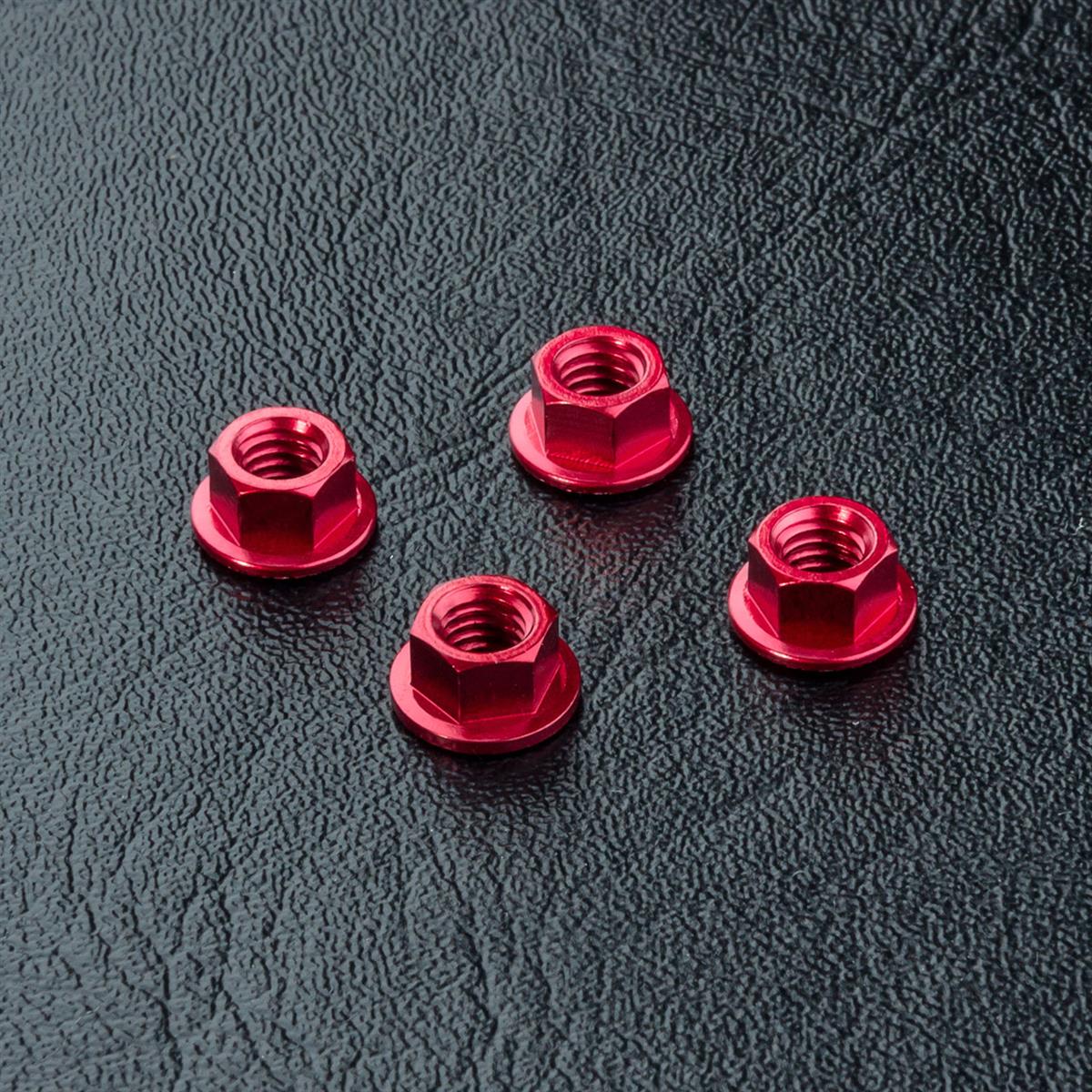 820001R Radmutter mit Flansch Alu rot (4 Stück)