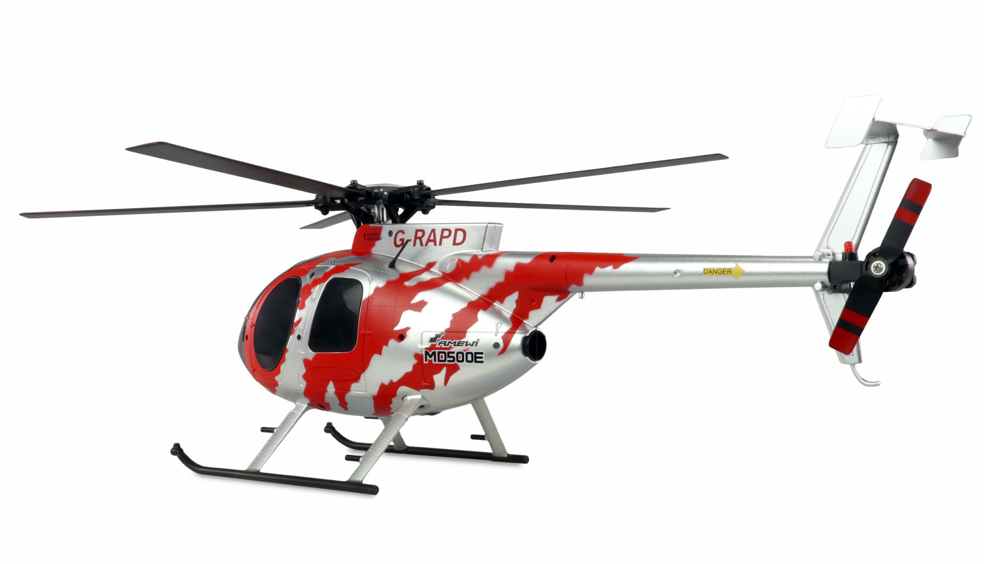 Amewi AFX MD500E Zivil brushless 4-Kanal 325mm Helikopter 6G RTF rot/silber 25334 - Abbildung 3