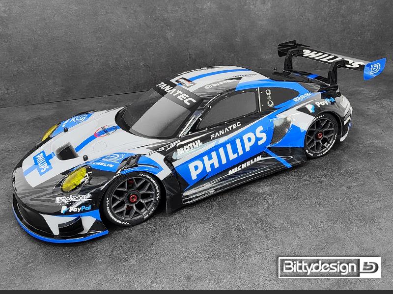 Bittydesign P-GT3R 1/7 klare Karosserie for ARRMA Infraction/Limitless, ausgeschnitten, 1.5mm AR7-PGT3R