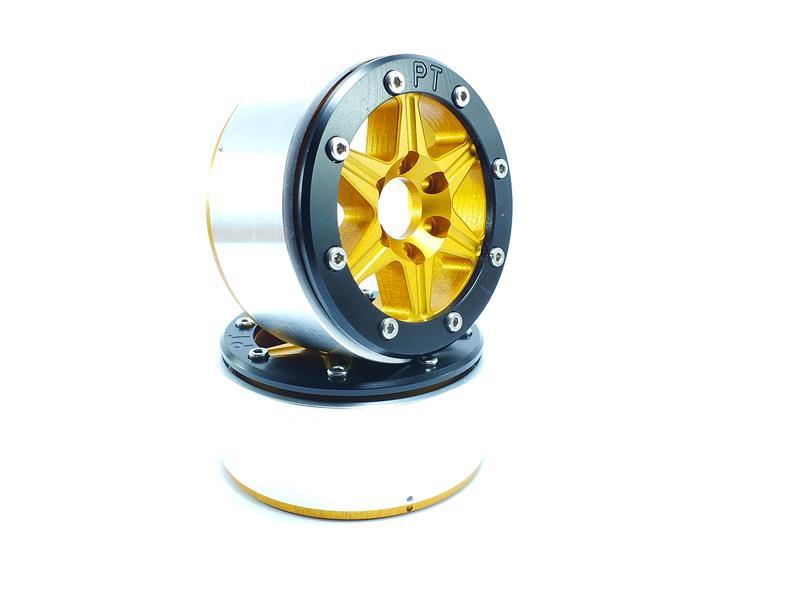 Metsafil Beadlock Wheels SIXSTAR gold/schwarz 1.9 (2 St.) ohne Radnabe MT5010GOB