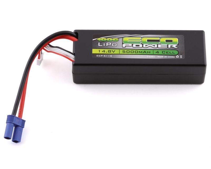 EcoPower 14.8V/5000mAh Basher 4S 100C Hard Case LiPo Batterie mit EC5 Stecker ECP-5119