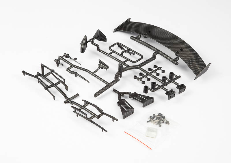 KB48506 Beschlagsatz Carbonoptik Scheibenw. Spoiler Spiegel Antenne