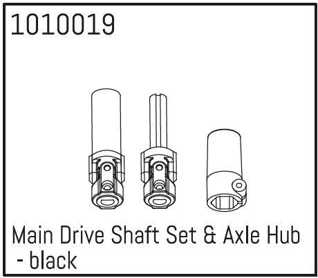 Hobby Plus Main Drive Shaft Set & Axle Hub - black 240013-Bl