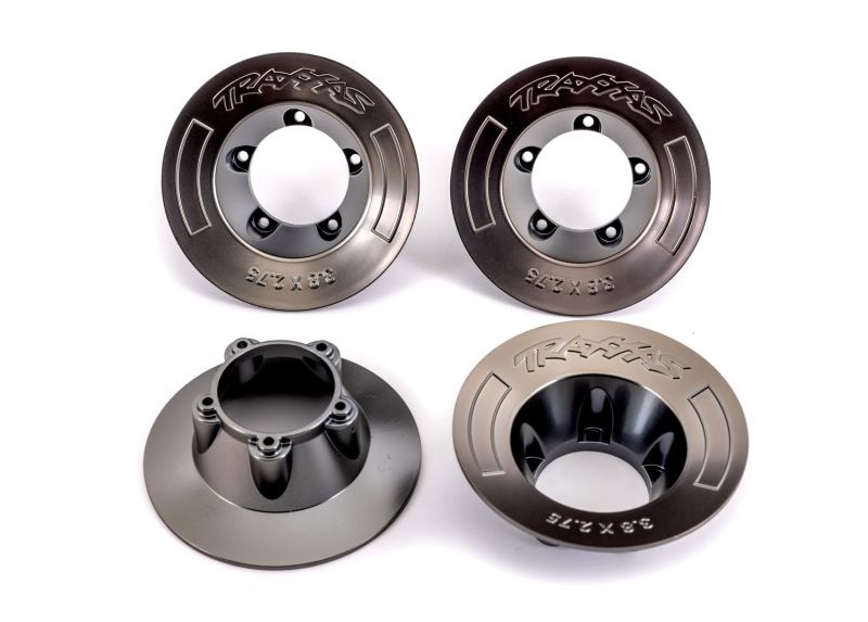 Traxxas Felgen-Abdeckung satin schwarz chrome (4)  für 9572 Felgen 9568A