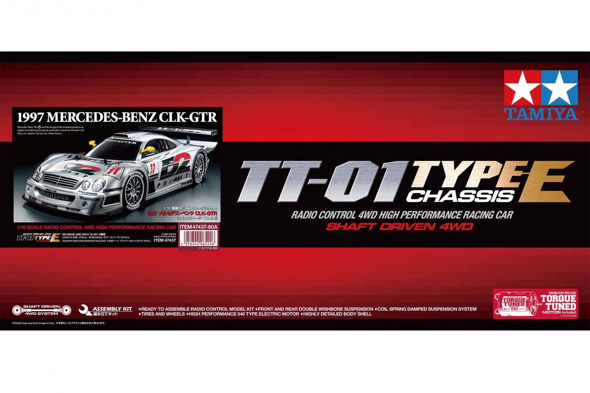 Tamiya 47437 1:10 RC Mercedes-Benz CLK-GTR 1997 TT-01E 300047437