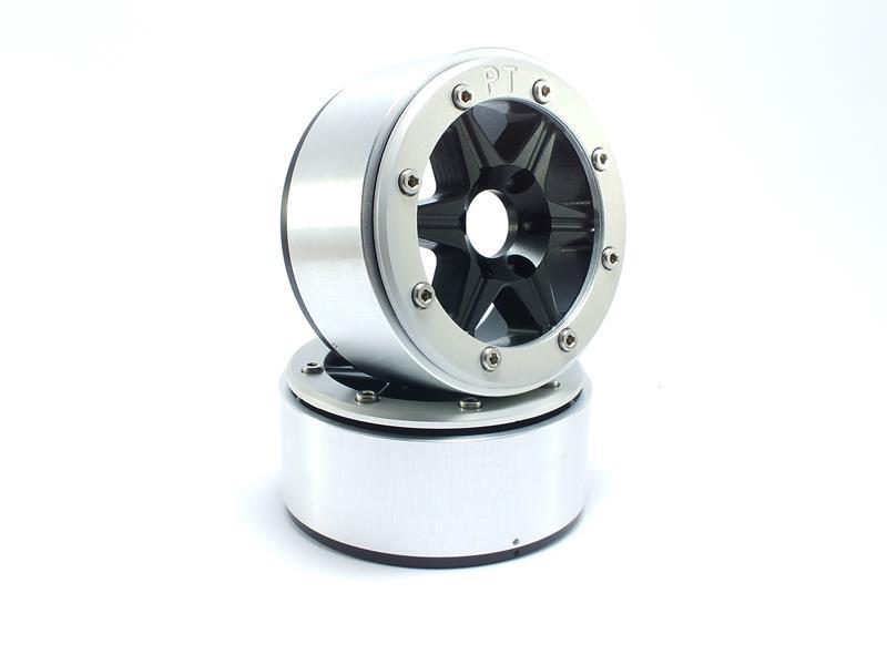 Metsafil Beadlock Wheels SIXSTAR schwarz/silber 1.9 (2 St.) ohne Radnabe MT5010BS