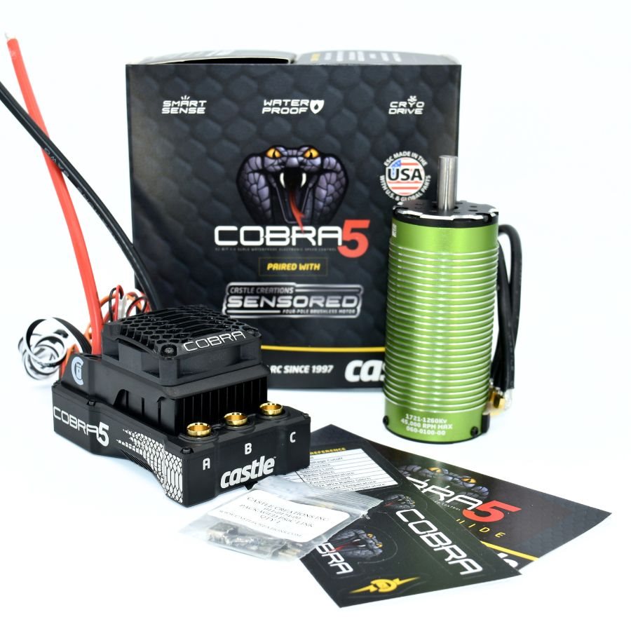 Castle Cobra 5 8S 33,6V ESC, 1721-1260KV Motor Combo 1/7 CC010-0179-03