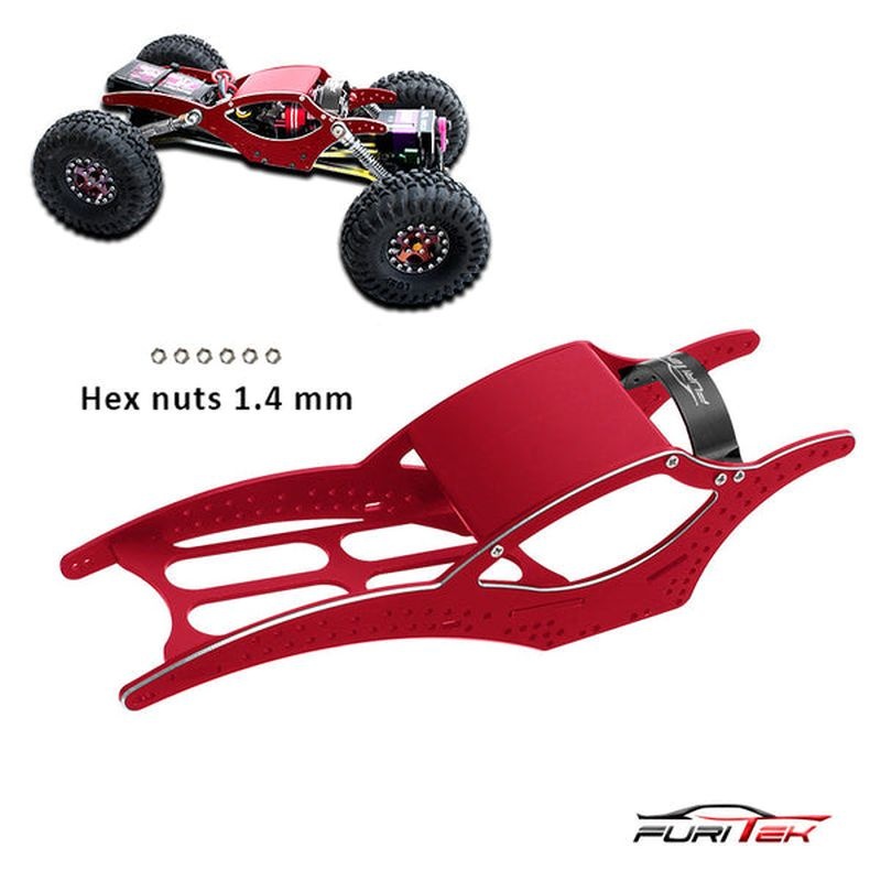 FURITEK SCYTHE V2 ALU FRAME KIT FOR SCX24 CRAWLERS - Red Kits - Rock Crawler FUR-2148